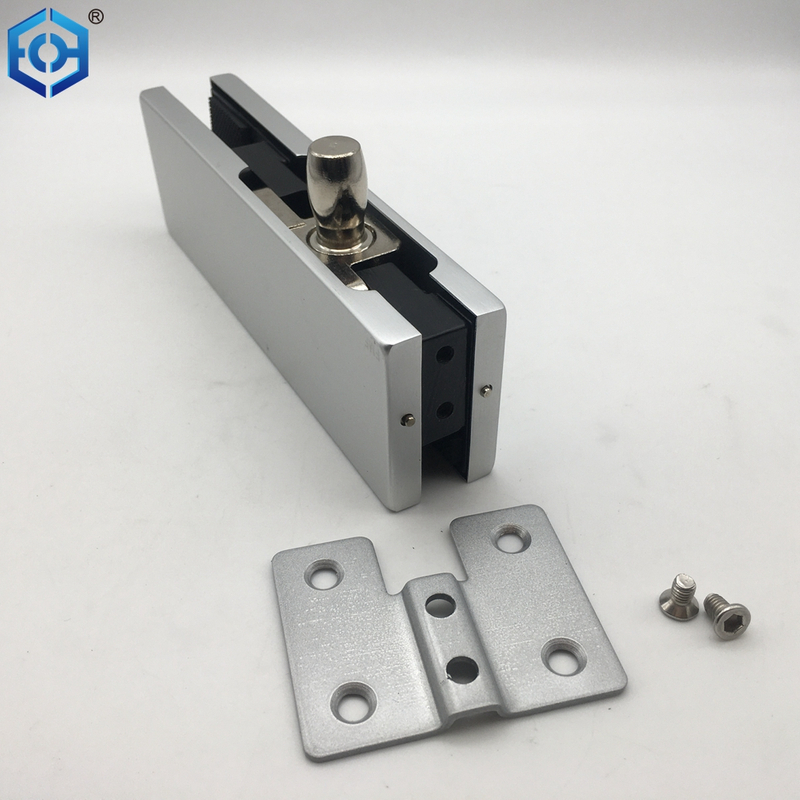Silver Aluminum Over Panel Pivot Patch Fittings Wall Mounted Glass Patch Fittings