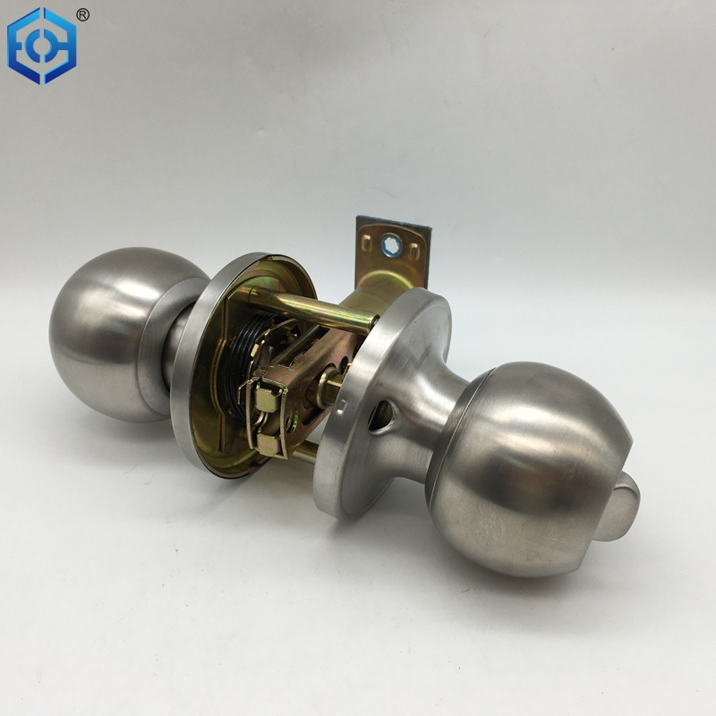 Satin Nickel Stainless Steel 201 Interior And Exterior Bathroom Door Knob Lock