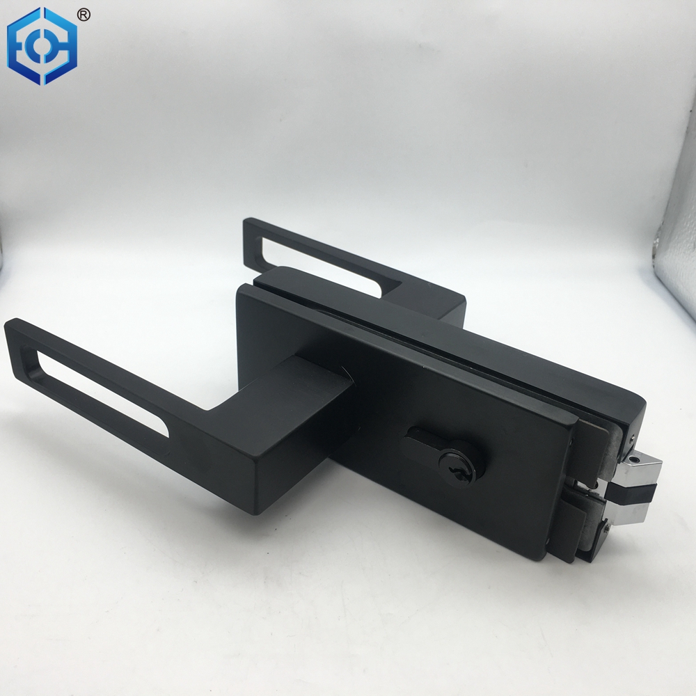 Glass Door Handle Patch Fittings Key Lock for Commercial Building Security Lock Door Hardware