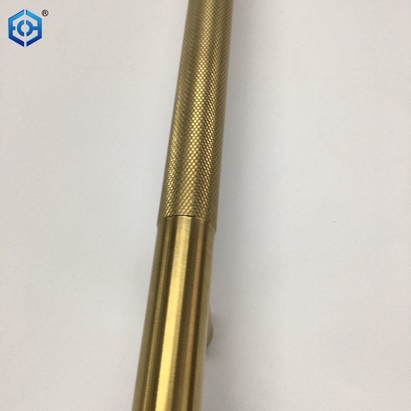 Antique Brass Stainless Steel Knurled T Bar Glass Door Pull Handle 