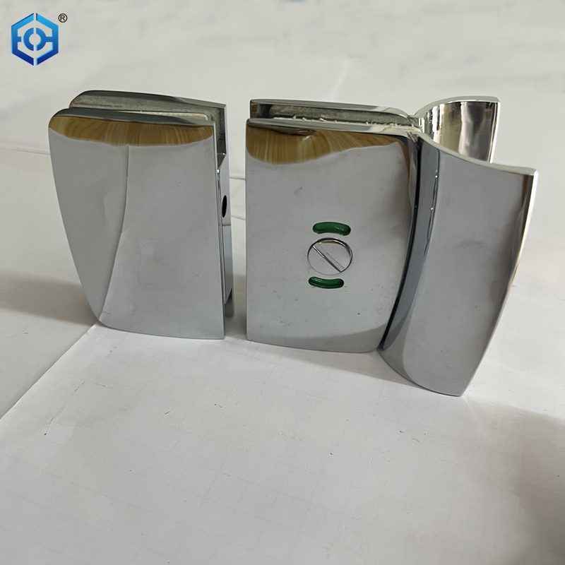 Chrome Polish Stainless Steel Swing Bathroom Glass Door Lock with Indicator