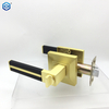 Black Leather Zinc Alloy Keyed Heavy Duty Square Door Handle Lock Reversible for Left Right Handed