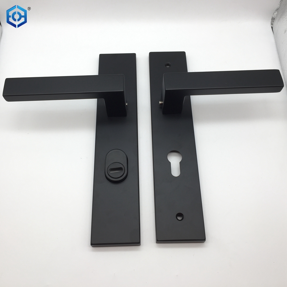 Black Stainless Steel Interior Door Handlesteel Plate And Zamak Handles
