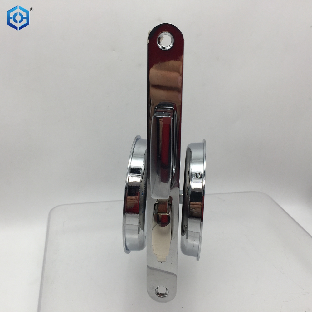Chrome Zinc Alloy Big Round Panel Pocket Sliding Door Lock