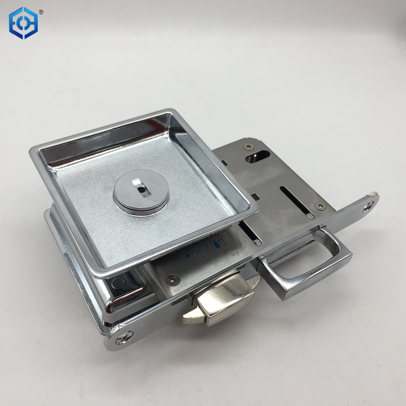 Golden And Chrome Zinc Alloy Large Panel Sliding Door Lock with Double Hook
