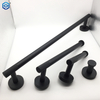 Matte Black 4 Pieces Bath Hardware Set with 24 in Towel Bar Toilet Paper Holder Hand Towel Holder Hook