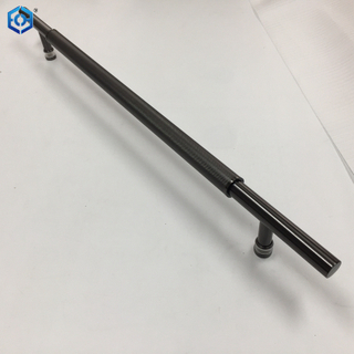 Grey Stainless Steel Knurled T Bar Single-Sided Glass Door Pull Handle