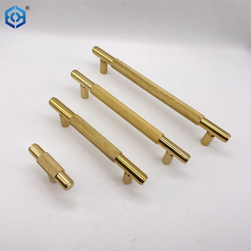 Knurled Brass Cabinet Pulls Kitchen Handles for Cabinets Gold Drawer Pulls T Bar Drawer Handle