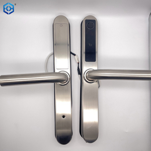 Password Fingerprint Lock Adjustable Doorknob Silver Waterproof For Apartmen