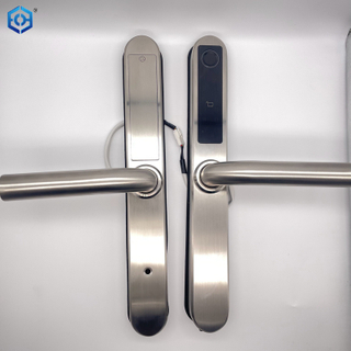 Password Fingerprint Lock Adjustable Doorknob Silver Waterproof For Apartment