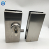Center Mount Brushed Stainless Steel Glass To Glass Patch Lock 