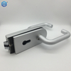 Silver Aluminum Frameless Glass Hardware Rebated Glass Door Round Lock with Handle