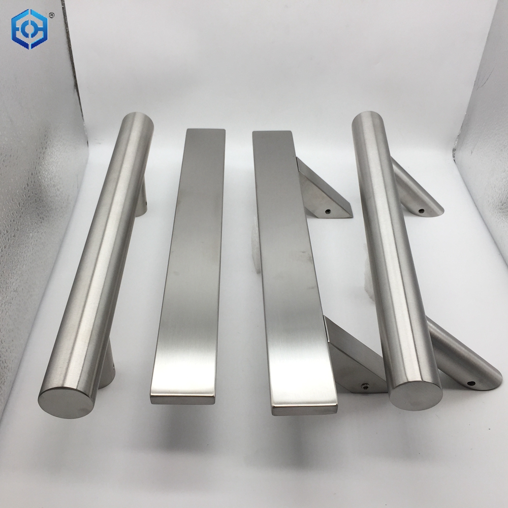 Square Glass Door Handles Stainless Steel Single Sided Door Sliding Pull Handle