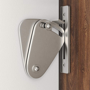 Barn Door Lock Hardware Stainless Steel Sliding Privacy Latch for Closet Shed Pocket Doors Wood Gates –Brushed Nickel