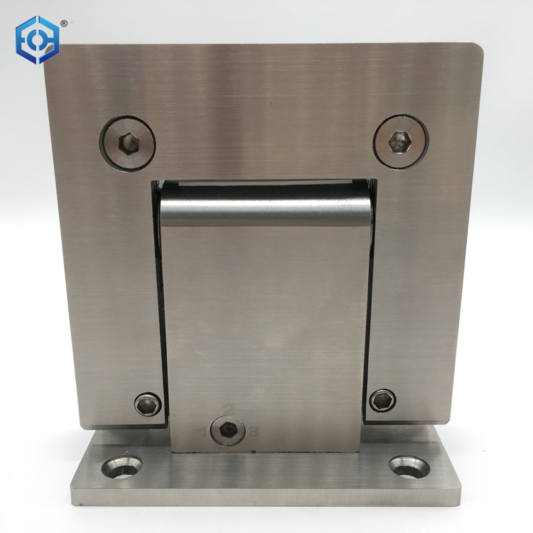 Square 90 Degrees One Side 304 Stainless Steel Glass To Wall Hydraulic Door Hinges