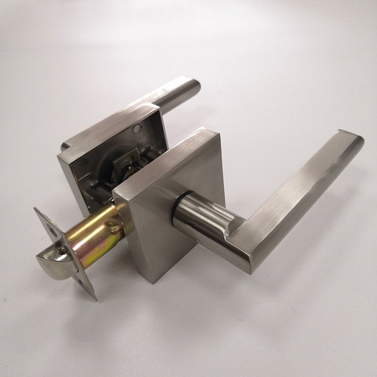 Factory Supplied zinc alloy Double Hole Keyless Door Handle Lock with Latch Only