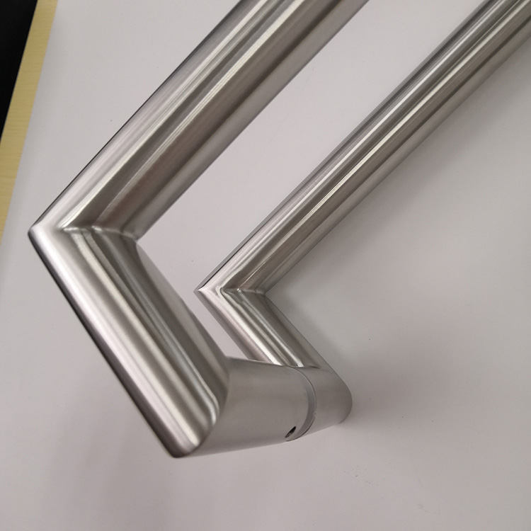 Central Satiny 304 Stainless Steel Cranked Pull Handle Apply To 8-12mm Thickness Front Glass Door And Wood Door Made in China 