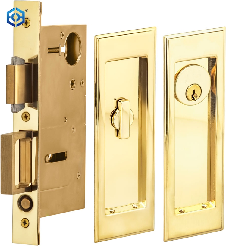 recessed door handle with latch