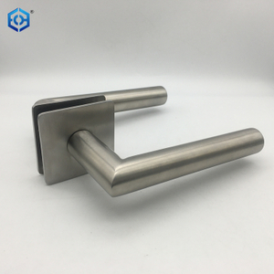 Square Rose Lever Door Handle On Ultra Thin Round Rose