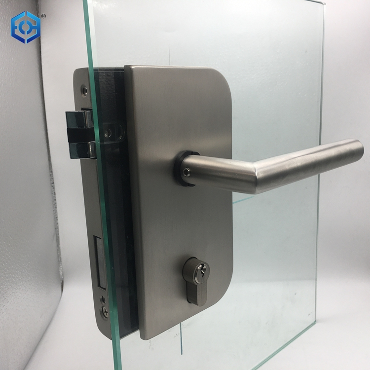 Euopean Round Edge Rectangular Lockset Plate Rounded Corners with Cover Plates with Heavy-duty Glass Door Lock