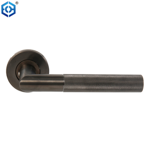 Modern Front Door Hardware Stainless Steel knurled lever door handles