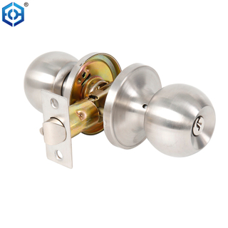 Satin Nickel Stainless Steel 201 Bathroom Door Knob Lock with Privacy Lock