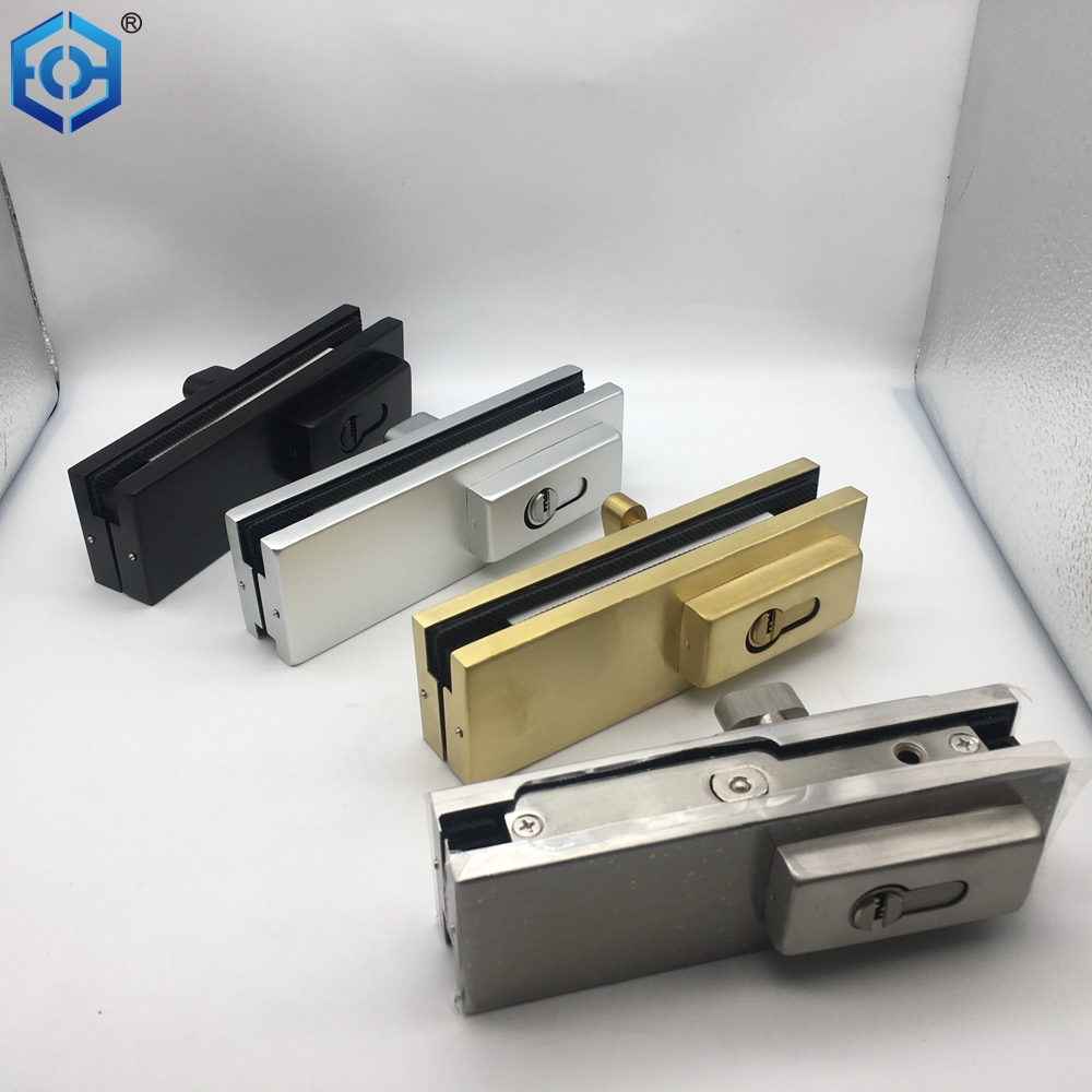 Silver Aluminum Bottom Patch Lock for Glass Door