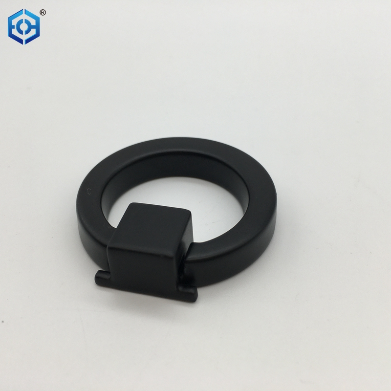 Black Zinc Alloy Round Conceal Ring Furniture Pull Handle Door Drawer Finger Pull Knobs Ring Pull