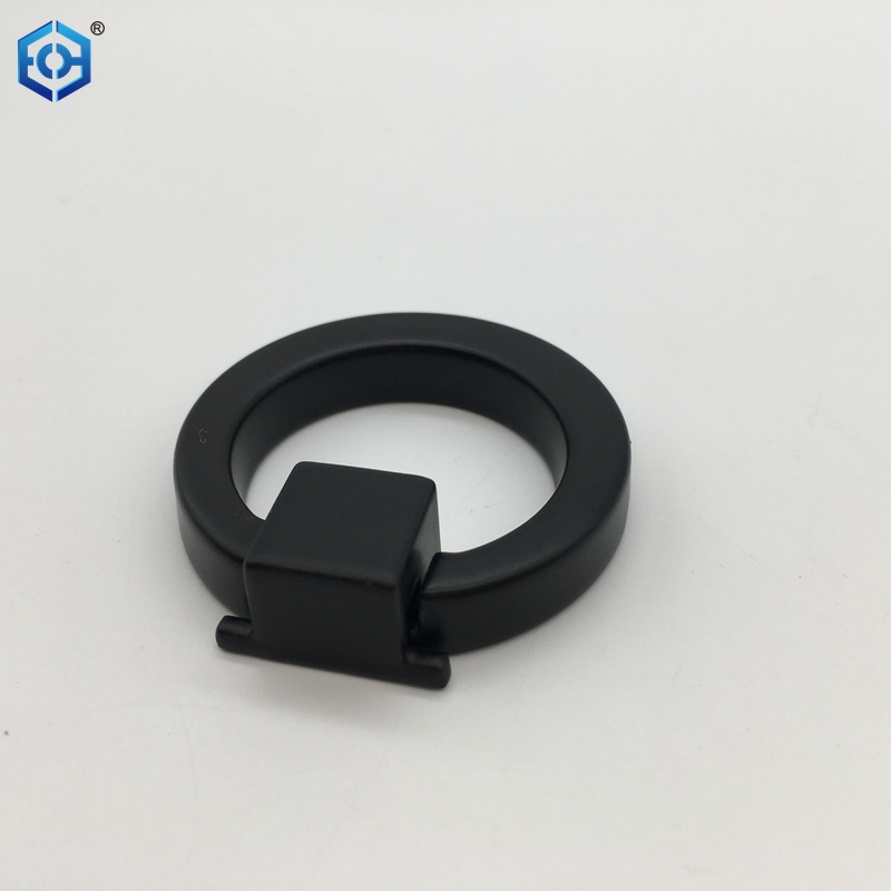 Black Zinc Alloy Round Conceal Ring Furniture Pull Handle Door Drawer Finger Pull Knobs Ring Pull