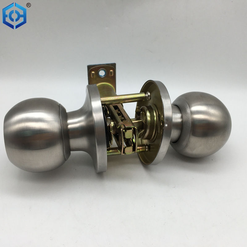 Satin Nickel Stainless Steel 201 Interior And Exterior Bathroom Door Knob Lock