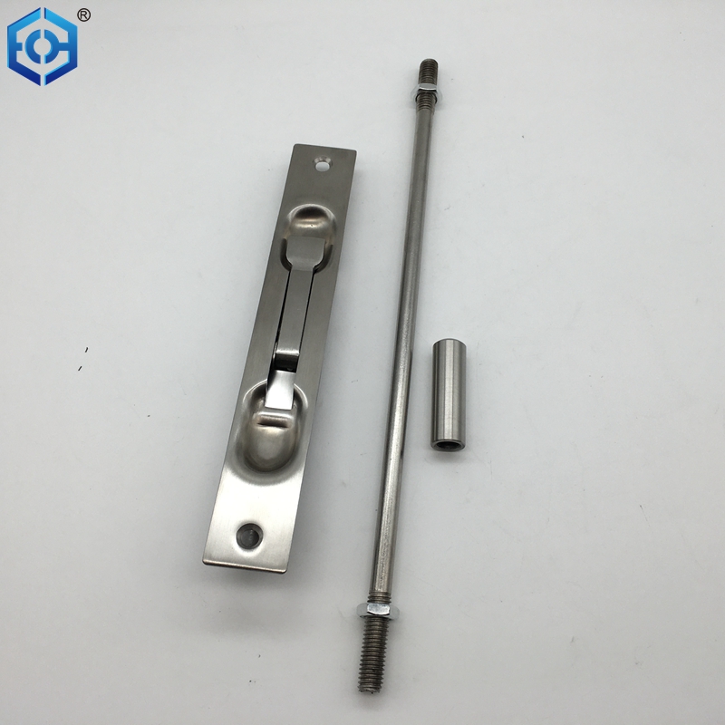Solid Stainless Steel Extension Flush Bolt in Satin Nickel