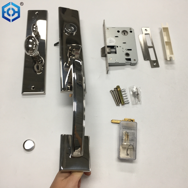 High Security Zinc Alloy Big Size Panel Handle Door Lock for Entry Door