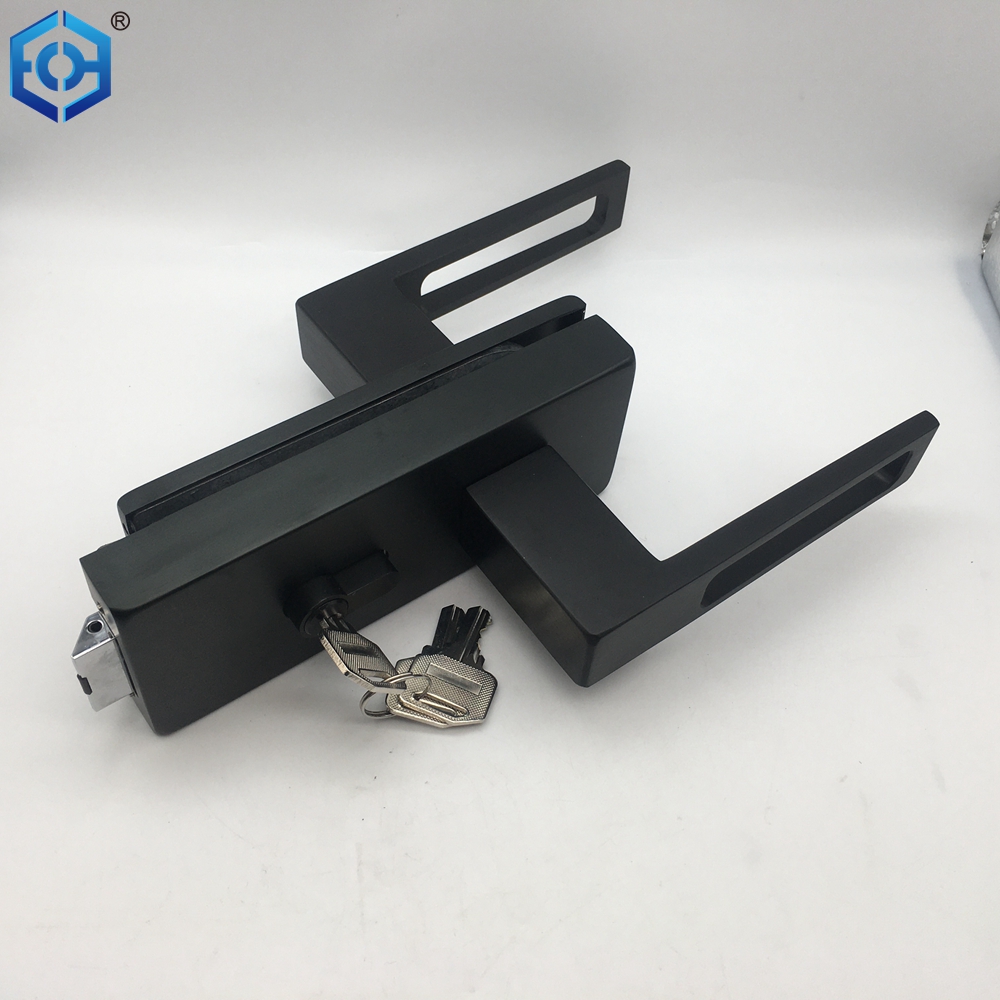 Glass Door Handle Patch Fittings Key Lock for Commercial Building Security Lock Door Hardware