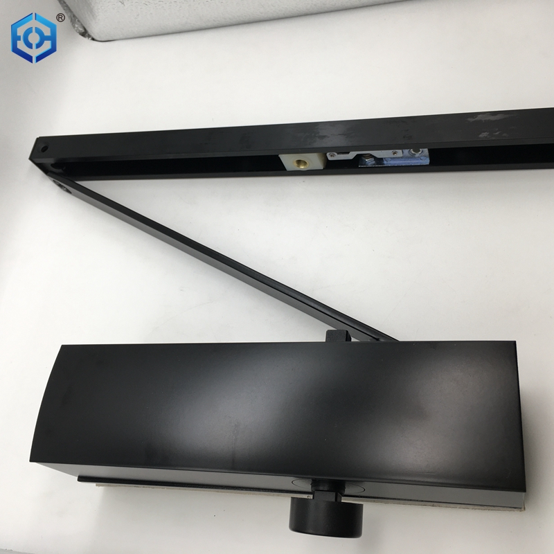 Black Aluminum Alloy Glass Door Closer with Bracket 