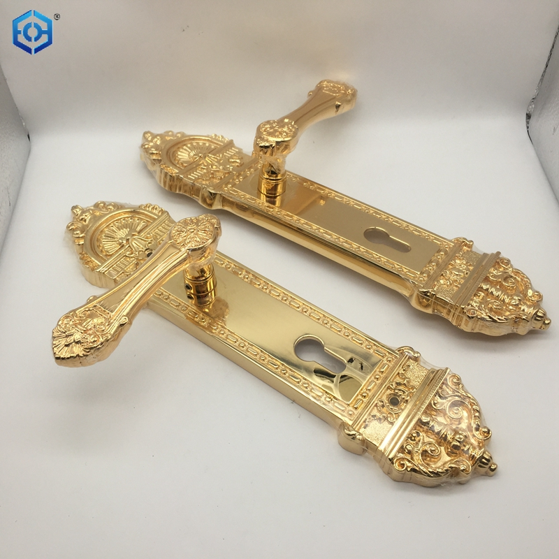 Luxury Brass Entrance Door Lock Golden Handle Lockset with Multicolor Options for Enhanced Security