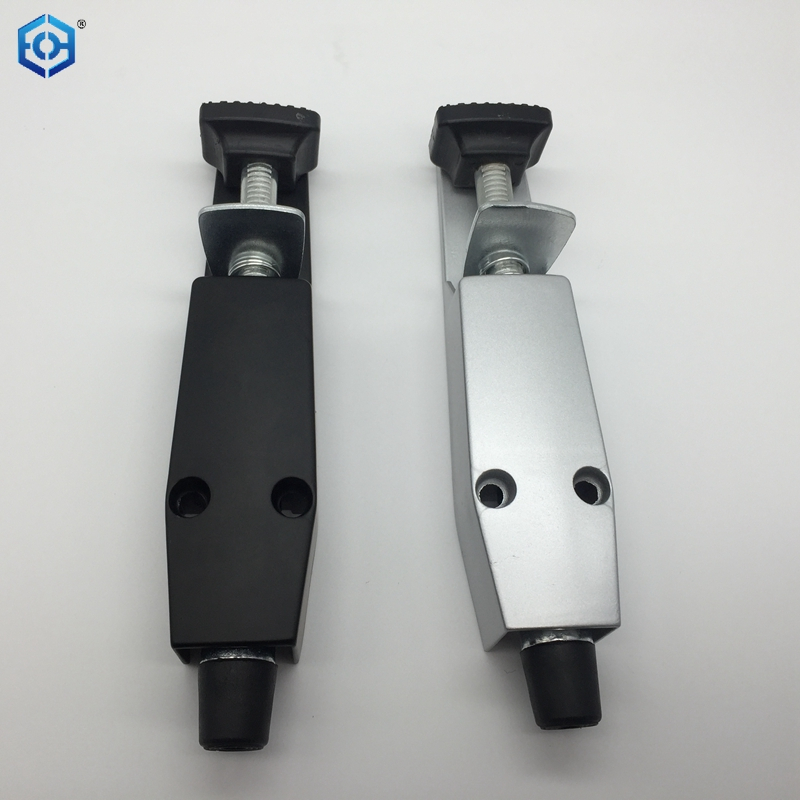 Silver And Black Heavy Duty Spring Loaded Step Down Door Stopper