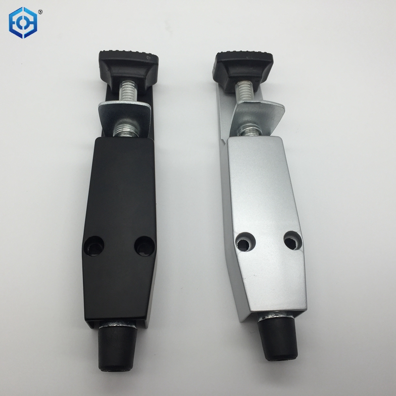 Silver And Black Heavy Duty Spring Loaded Step Down Door Stopper