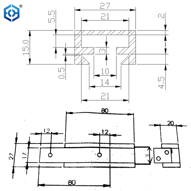 Bronze Brass Square Section Barrel Bolt Door Bolt