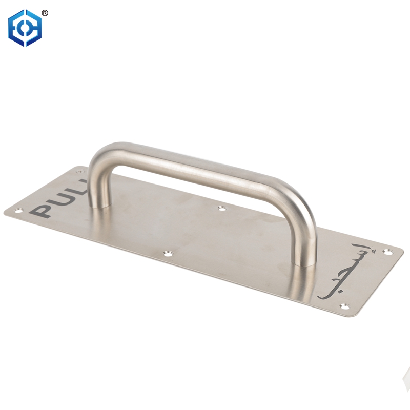 Stainless Steel Door Pull Handle 11.8 Inches Plate Commercial Door Handle No Sharp Edge Screws Included