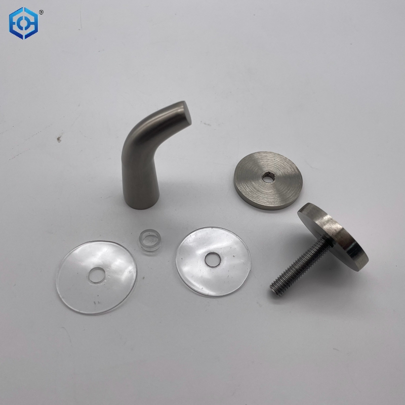 Satin Nickel Brass Glass Mount Coat Hook Towel Robe Hook 