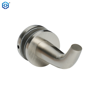 Satin Nickel Brass Glass Mount Coat Hook Towel Robe Hook 