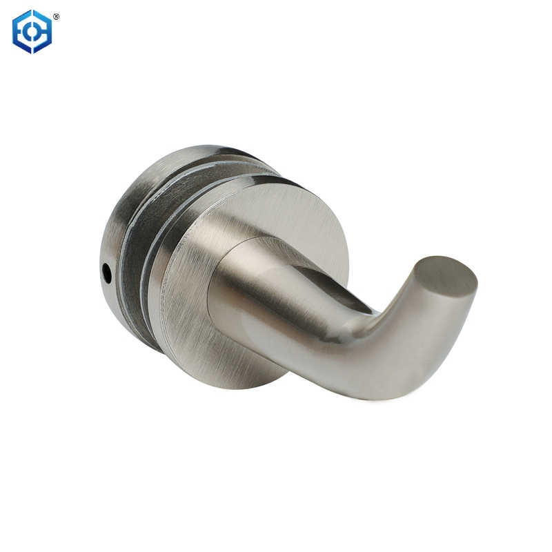 Satin Nickel Brass Glass Mount Coat Hook Towel Robe Hook 