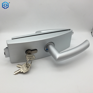 8-12mm Glass Door Lock with Wooden Frame Cylinder & Keys for Steel & Aluminum