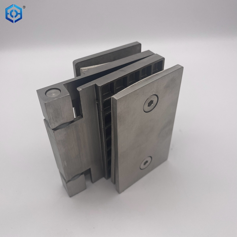 Brushed Stainless Steel Frameless Glass Door Hinge Folding Glass Clip Hardware for Patio Door