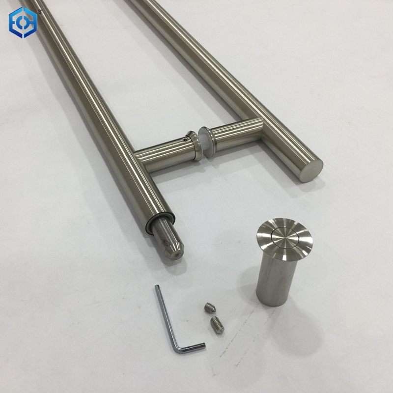 Brushed Stainless Steel 52-7/8" Designer Locking Ladder Pull Handle 