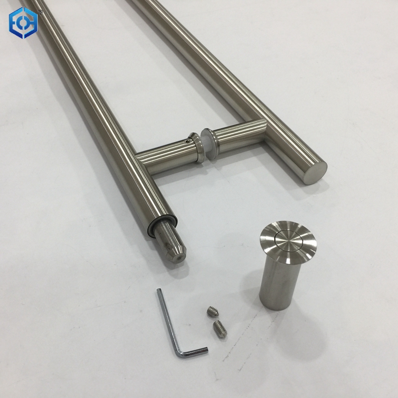 Brushed Stainless Steel 52-7/8" Designer Locking Ladder Pull Handle 