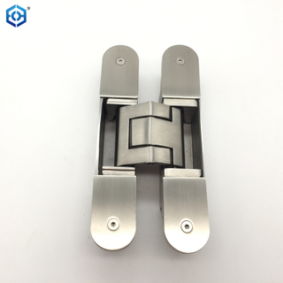 160mm Solid Stainless Steel Heavy Duty Invisible Hinge 180 Degree Swing Concealed Hinge 3 Way Adjustable Butt Hinge