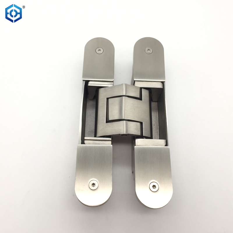 160mm Solid Stainless Steel Heavy Duty Invisible Hinge 180 Degree Swing Concealed Hinge 3 Way Adjustable Butt Hinge
