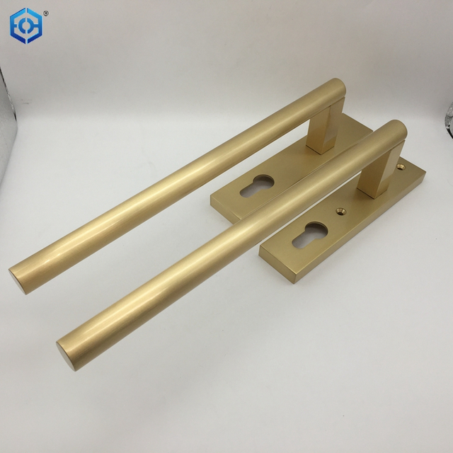 New Design Golden Brass Solid Set Internal Lift-up Sliding Door Handle for Lift Sliding System