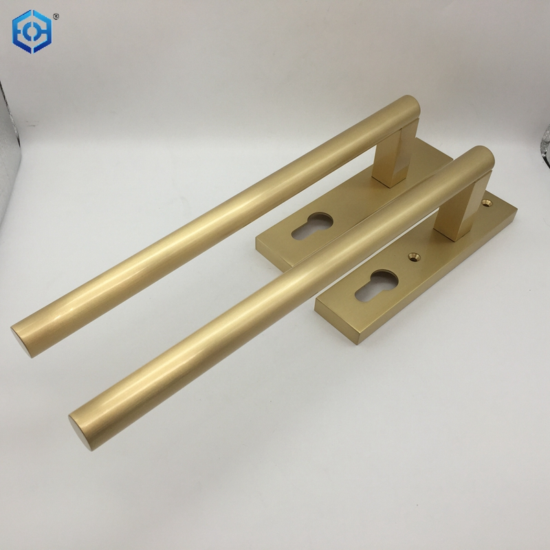 New Design Golden Brass Solid Set Internal Lift-up Sliding Door Handle for Lift Sliding System